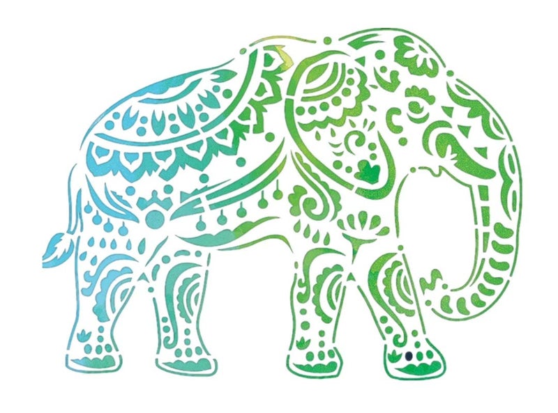 OBUY Lion Deer Tiger Wolf Whale Horse Animal Stencils for Painting on Wood, Fabric, Walls, Airbrush + More | Reusable Mylar Template (Elephant) - Image 1